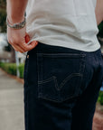 21oz Selvedge Denim Straight Cut Jeans - Indigo Overdyed Black IH-634S-B