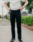 14oz Selvedge Denim Slim Straight Cut Jeans - Black/Black IH-666S-142bb