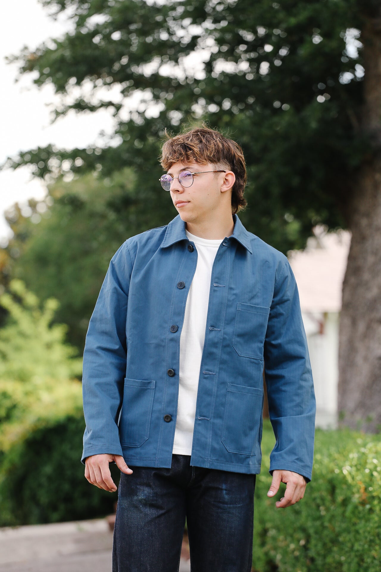 Woven Chore Coat- Mock Blue – Iron Shop Provisions