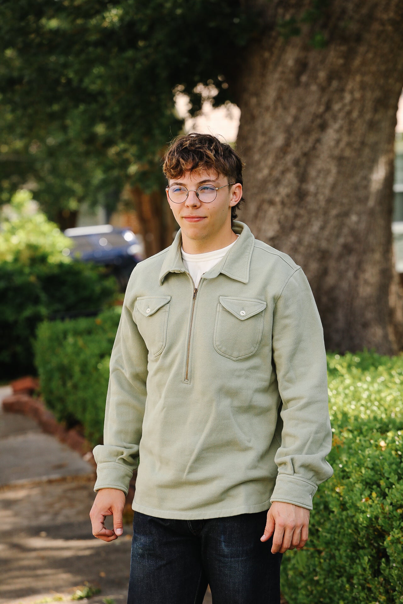 Half-Zip Sweatshirt - Faded Olive – Iron Shop Provisions
