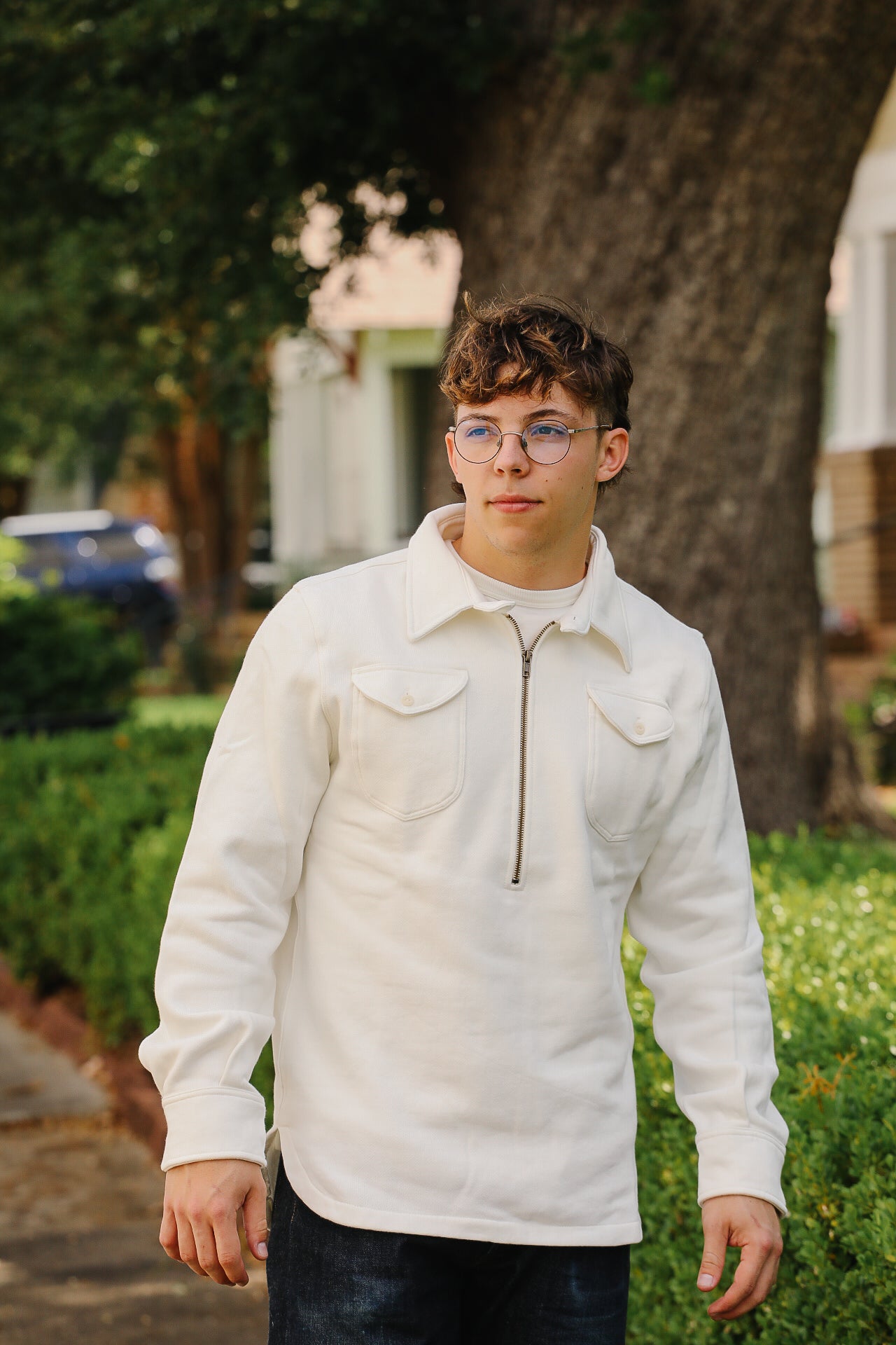 Half-Zip Sweatshirt - Natural