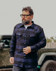 INDIGO BLOCK CHECK FLANNEL WESTERN SHIRT FN-SNW-101LSP