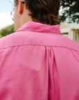 Tencel Gabardine Pearl Snap Shirt -Flamingo