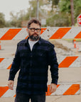 INDIGO BLOCK CHECK FLANNEL WORK SHIRT FN-SNR-101LSP