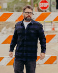 INDIGO BLOCK CHECK FLANNEL WORK SHIRT FN-SNR-101LSP