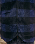 INDIGO BLOCK CHECK FLANNEL WORK SHIRT FN-SNR-101LSP