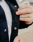 INDIGO BLOCK CHECK FLANNEL WESTERN SHIRT FN-SNW-101LSP