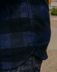 INDIGO BLOCK CHECK FLANNEL WESTERN SHIRT FN-SNW-101LSP