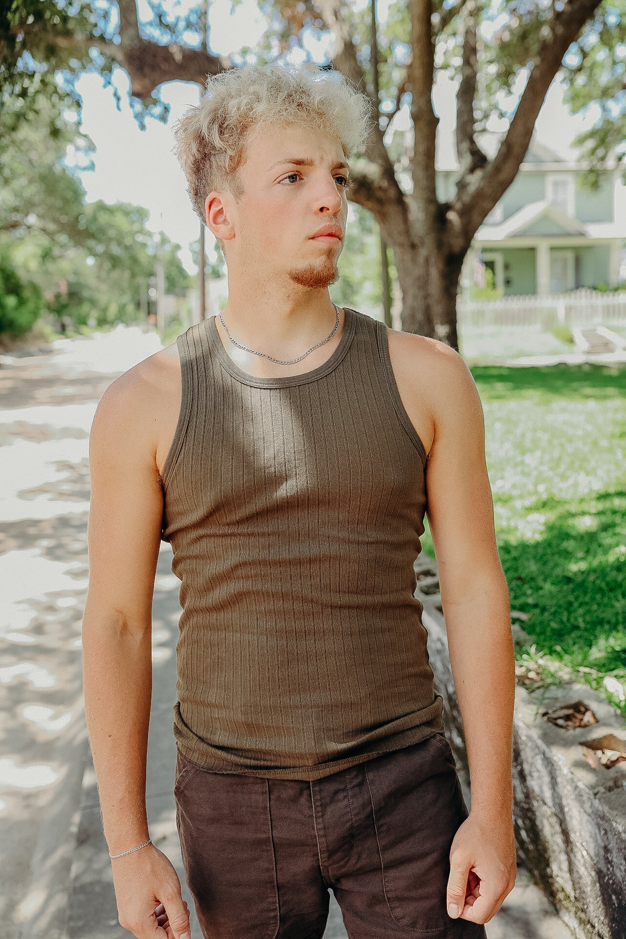 Ribbed Tank - Olive