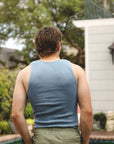 Tubular Rib Knit Tank Top - Indigo