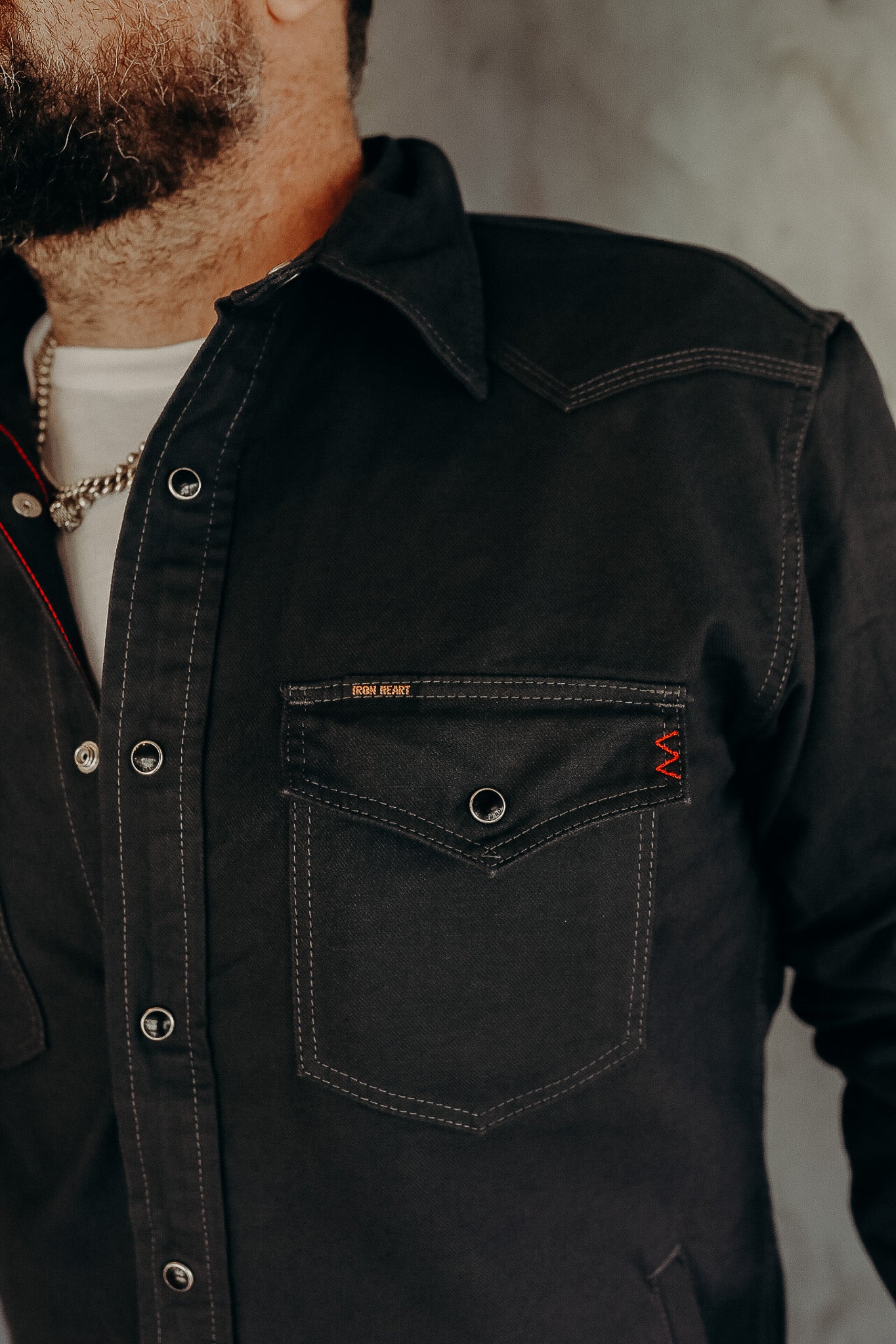 9oz Military Serge CPO Shirt - Black IHSH-381-BLK – Iron Shop