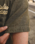 Embroidered Chambray Short Sleeve Shirt - Olive (5723S)