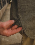 Embroidered Chambray Short Sleeve Shirt - Olive (5723S)