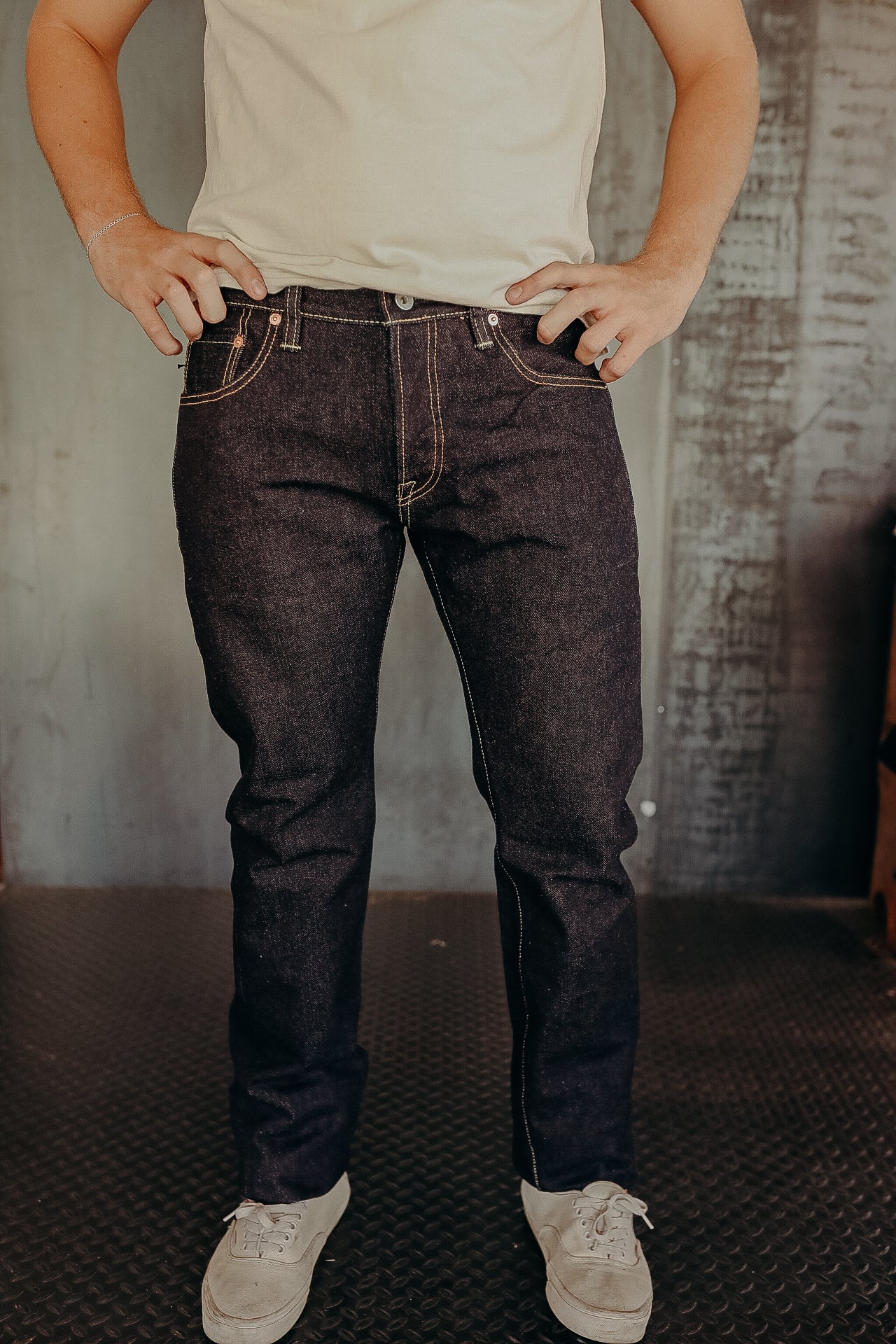 へむ 19oz Left Hand Twill Selvedge Denim Slim Tapered Cut Jeans