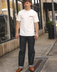 Tsuri- Ami Hanging knitted Loopwheel Graphic T-shirt -White (8164A)