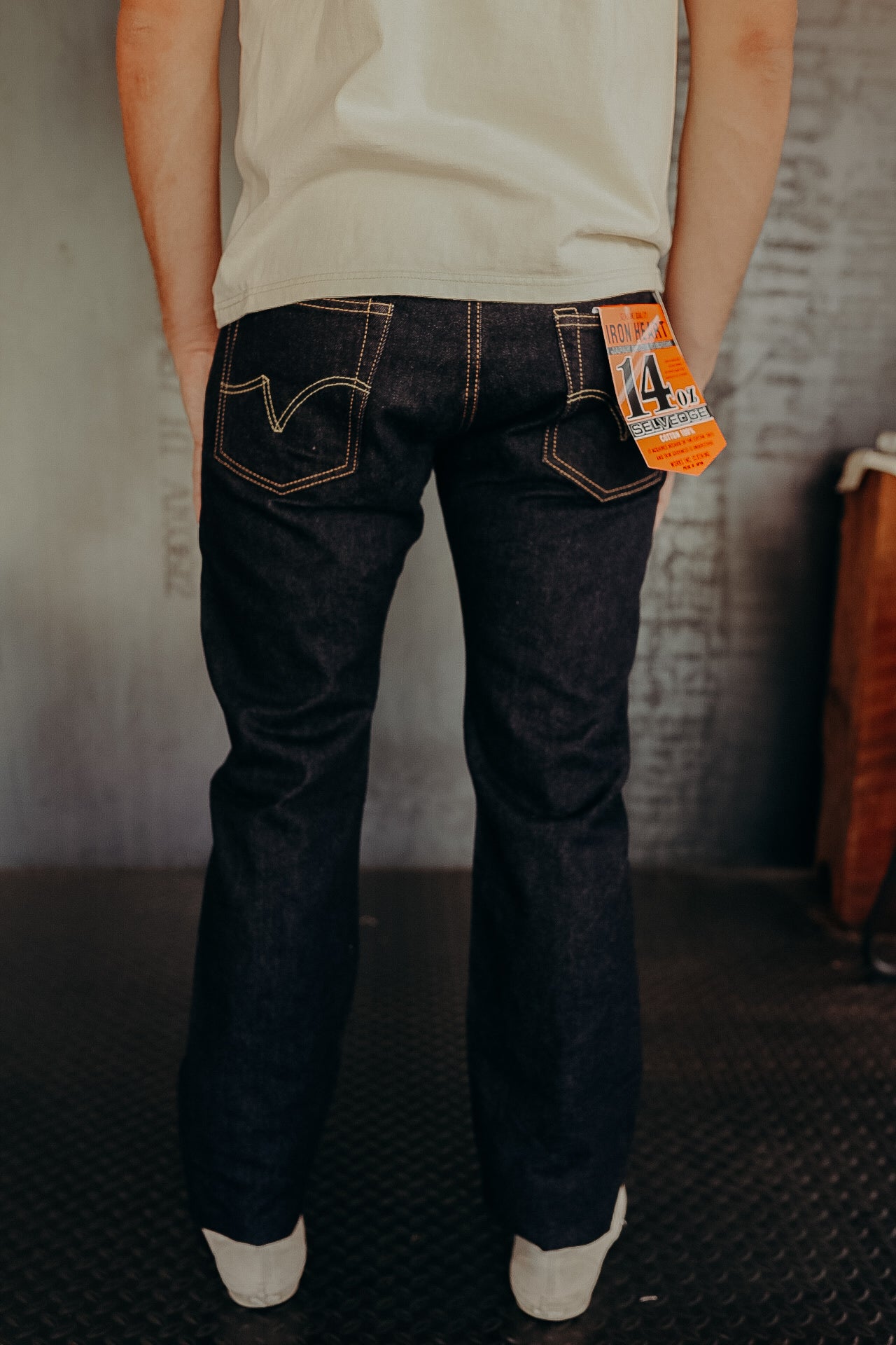 14oz Selvedge Denim Slim Straight Cut Jeans - Indigo IH-666S-142