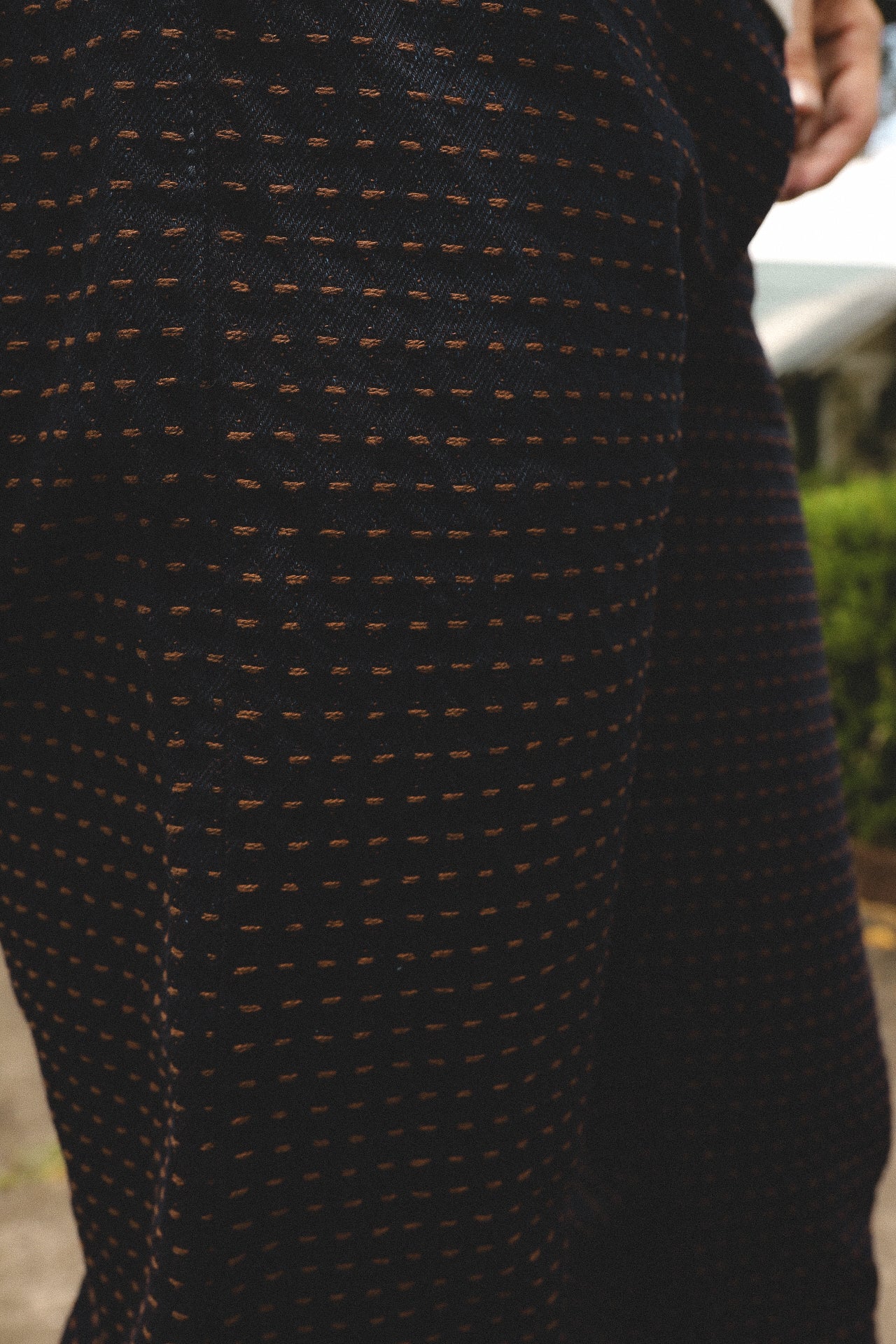 Sashiko Jeans- Persimmon Dyed  (D1897)