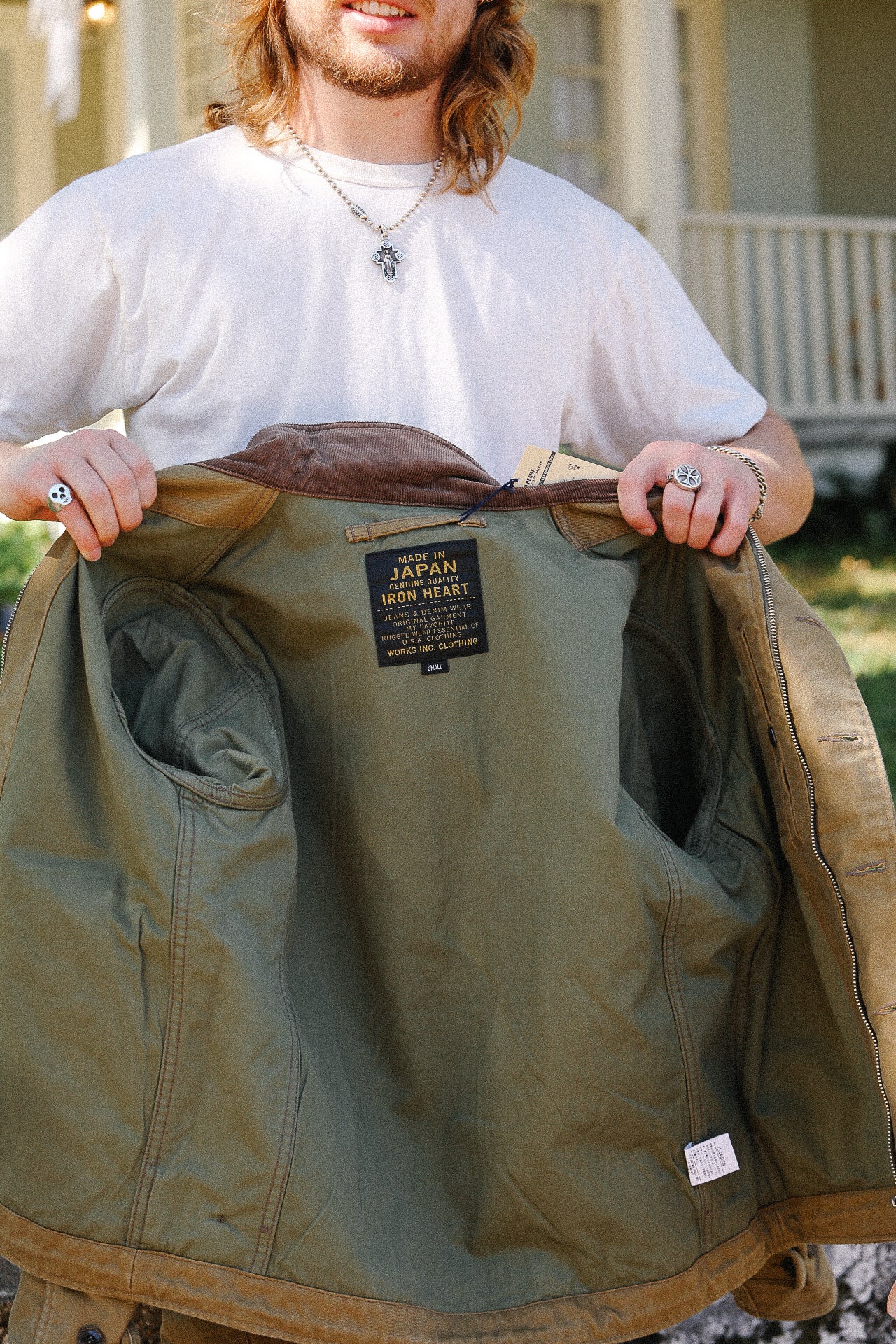 12oz Whipcord Lightweight N1 Deck Jacket - Khaki IHM-48-KHA