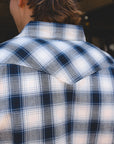 5oz Selvedge Short Sleeved Madras Check Western Shirt - Blue IHSH-418-BLU