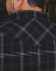 5oz Selvedge Short Sleeved Madras Check Western Shirt - Black IHSH-418-BLK