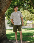 5oz Selvedge Ox Cloth Short Sleeved Work Shirt - Hickory Stripe IHSH-420-HIC