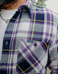 9oz Selvedge American Check Work Shirt - Purple IHSH-382-PUR