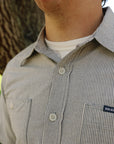 5oz Selvedge Ox Cloth Short Sleeved Work Shirt - Hickory Stripe IHSH-420-HIC