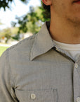 5oz Selvedge Ox Cloth Short Sleeved Work Shirt - Hickory Stripe IHSH-420-HIC