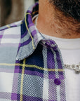 9oz Selvedge American Check Work Shirt - Purple IHSH-382-PUR