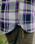 9oz Selvedge American Check Work Shirt - Purple IHSH-382-PUR