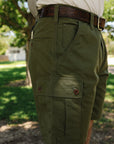 9oz Canvas Military Cargo Shorts - Green IH-740-GRN