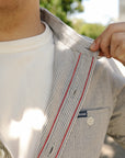 5oz Selvedge Ox Cloth Short Sleeved Work Shirt - Hickory Stripe IHSH-420-HIC