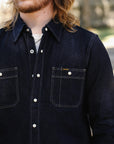 12oz Selvedge Denim Work Shirt With Snaps - Indigo IHSH-326-IND