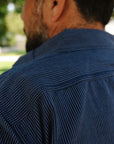 5oz Selvedge Ox Cloth Short Sleeved Work Shirt - Pinstripe IHSH-420-PIN