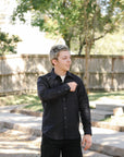 12oz Military Moleskin Western Shirt - Black IHSH-426-BLK