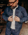 Mud and Natural Indigo Dyed Denim Jacket (MXGJ10024)