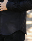 12oz Military Moleskin Western Shirt - Black IHSH-426-BLK