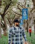 9oz Selvedge American Check Work Shirt - Blue IHSH-382-BLU