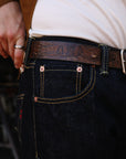 17oz Selvedge Denim Slim Tapered Cut Jeans - Natural Indigo IH-777N