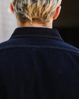 12oz Selvedge Denim Work Shirt With Snaps - Indigo Overdyed Black IHSH-326-OD