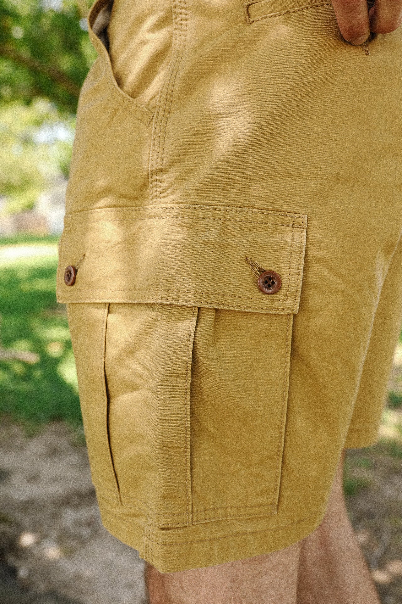 9oz Canvas Military Cargo Shorts - Beige IH-740-BEI