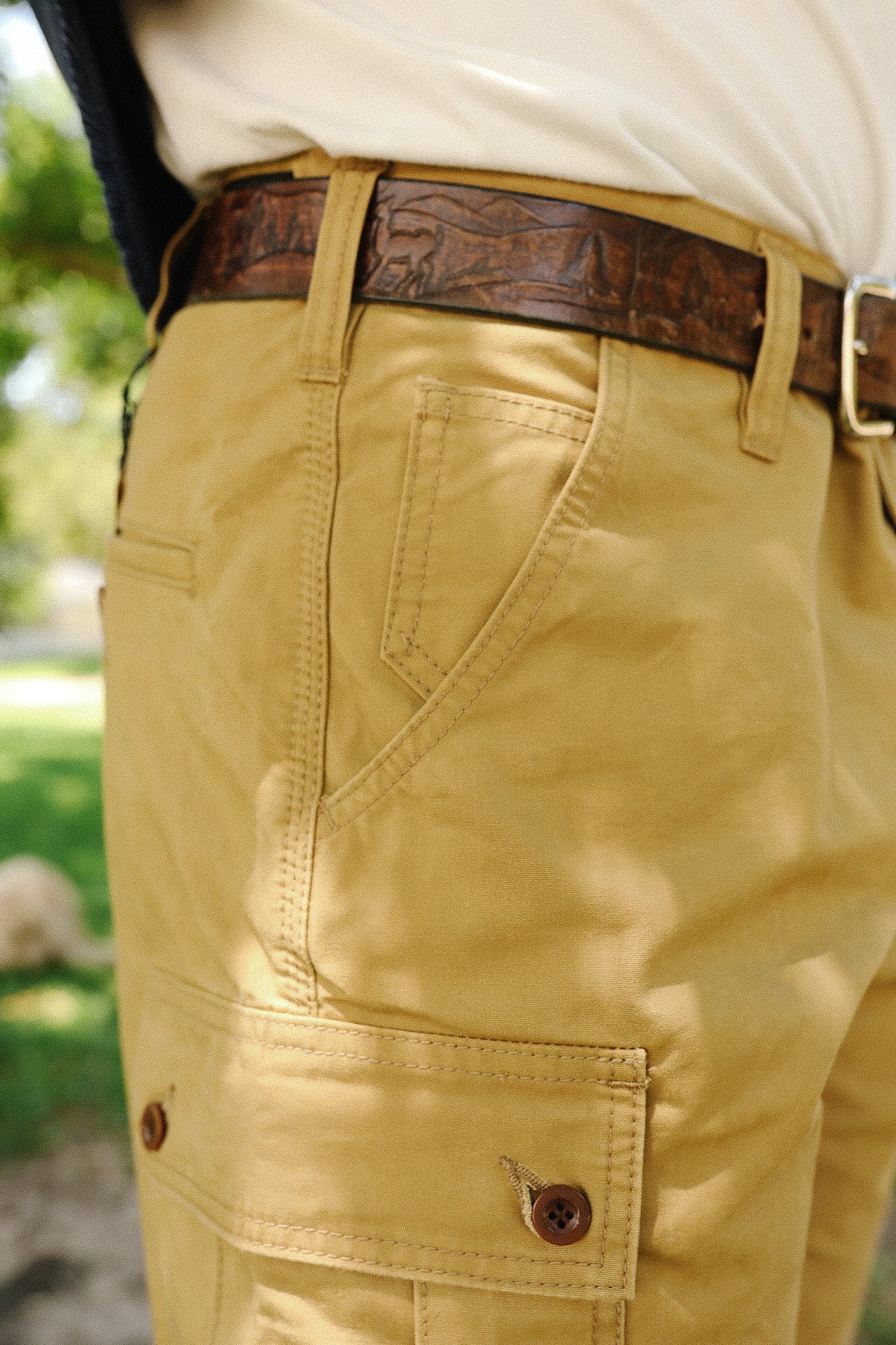 9oz Canvas Military Cargo Shorts - Beige IH-740-BEI