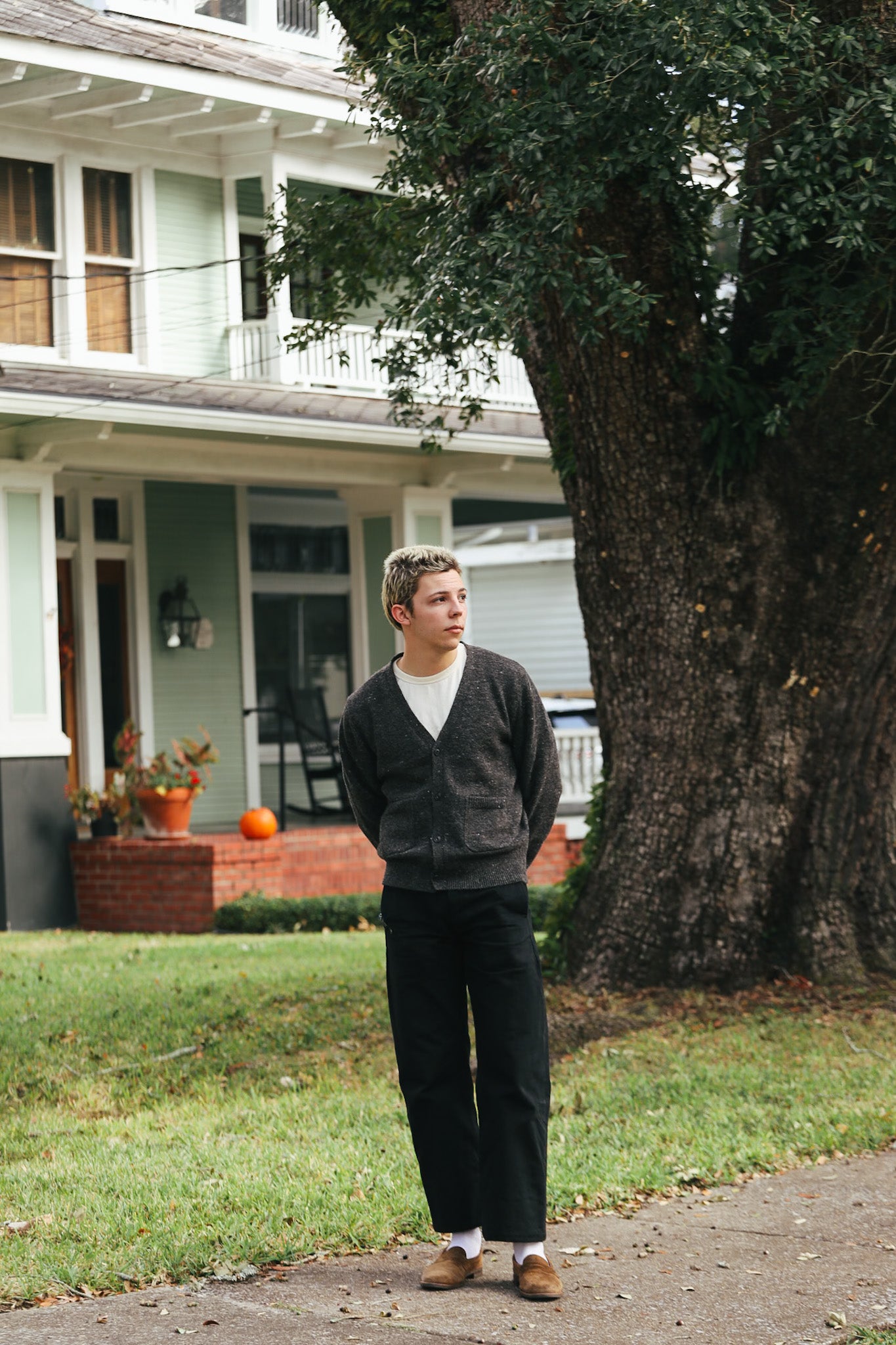 Classic Cardigan - Pewter Tweed