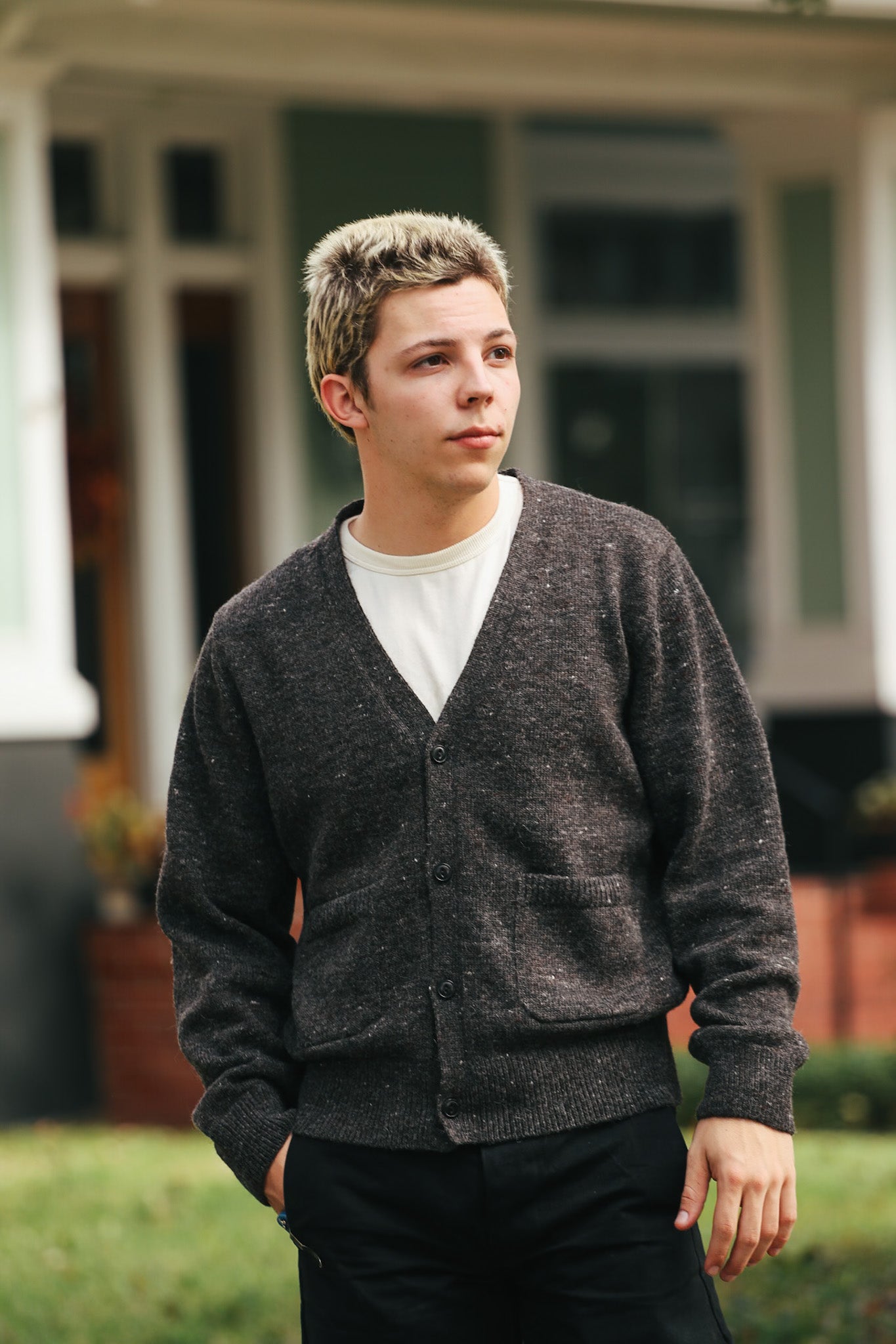 トップス Bristol Tweed Knit Cardigan Classic Cardigan - Pewter Tweed – Iron Shop Provisions