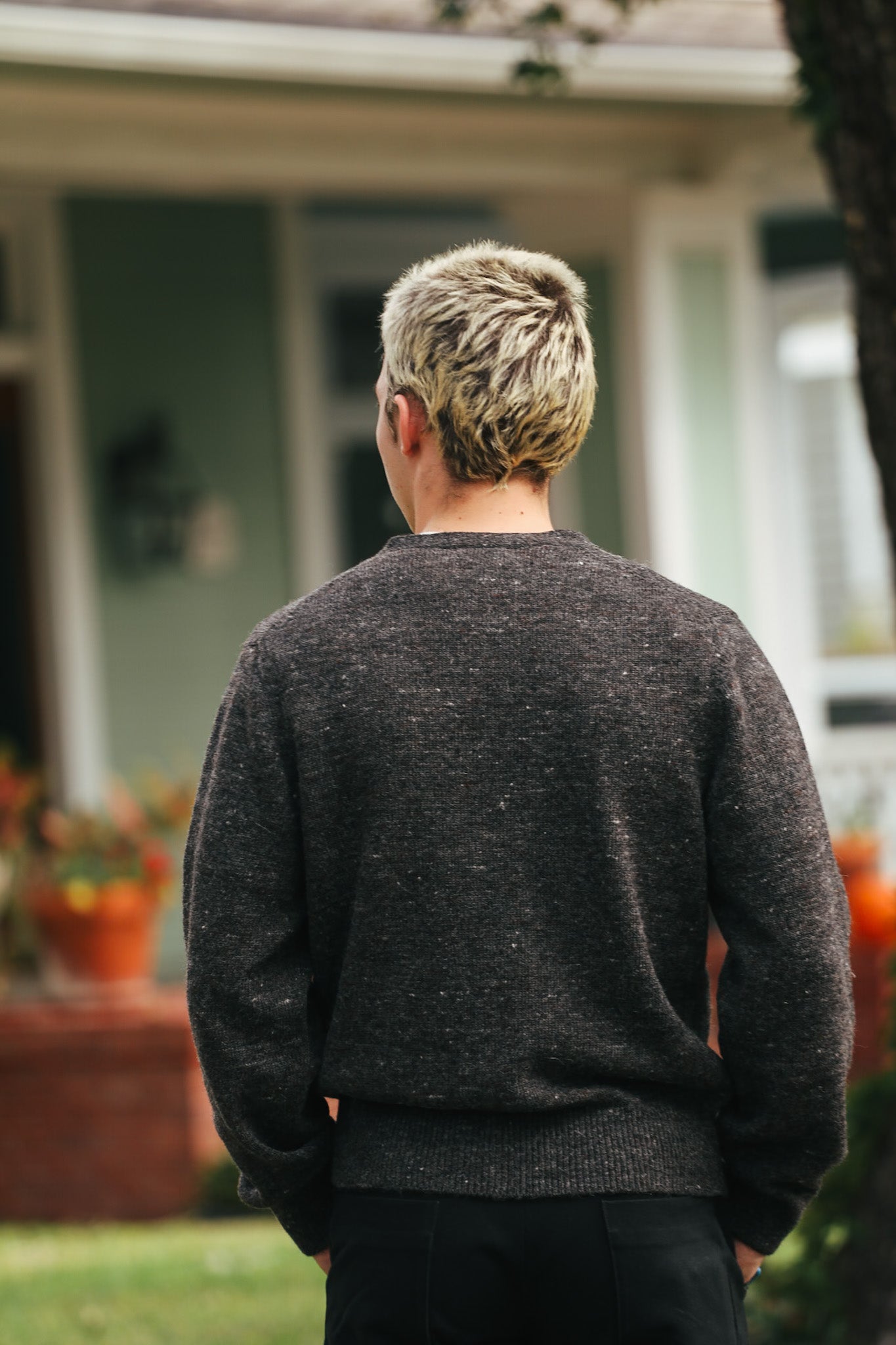 Classic Cardigan - Pewter Tweed