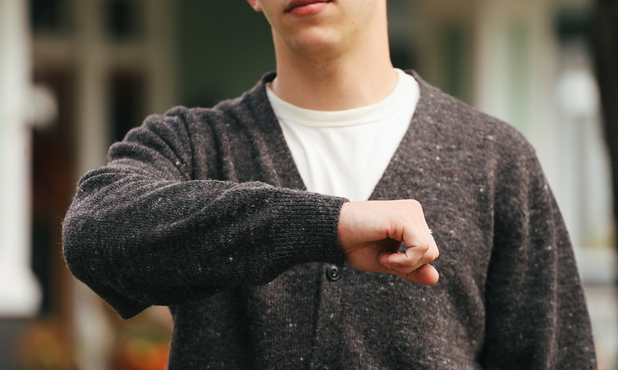 Classic Cardigan - Pewter Tweed