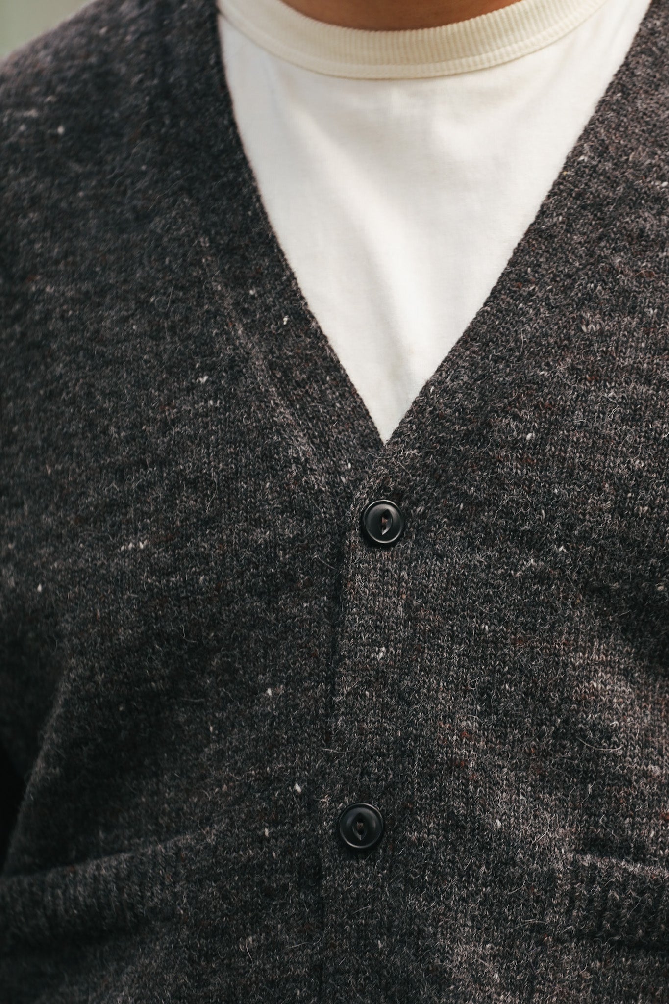 Classic Cardigan - Pewter Tweed