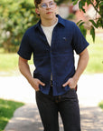 5oz Double Gauze Short Sleeved Work Shirt - Indigo IHSH-417-IND