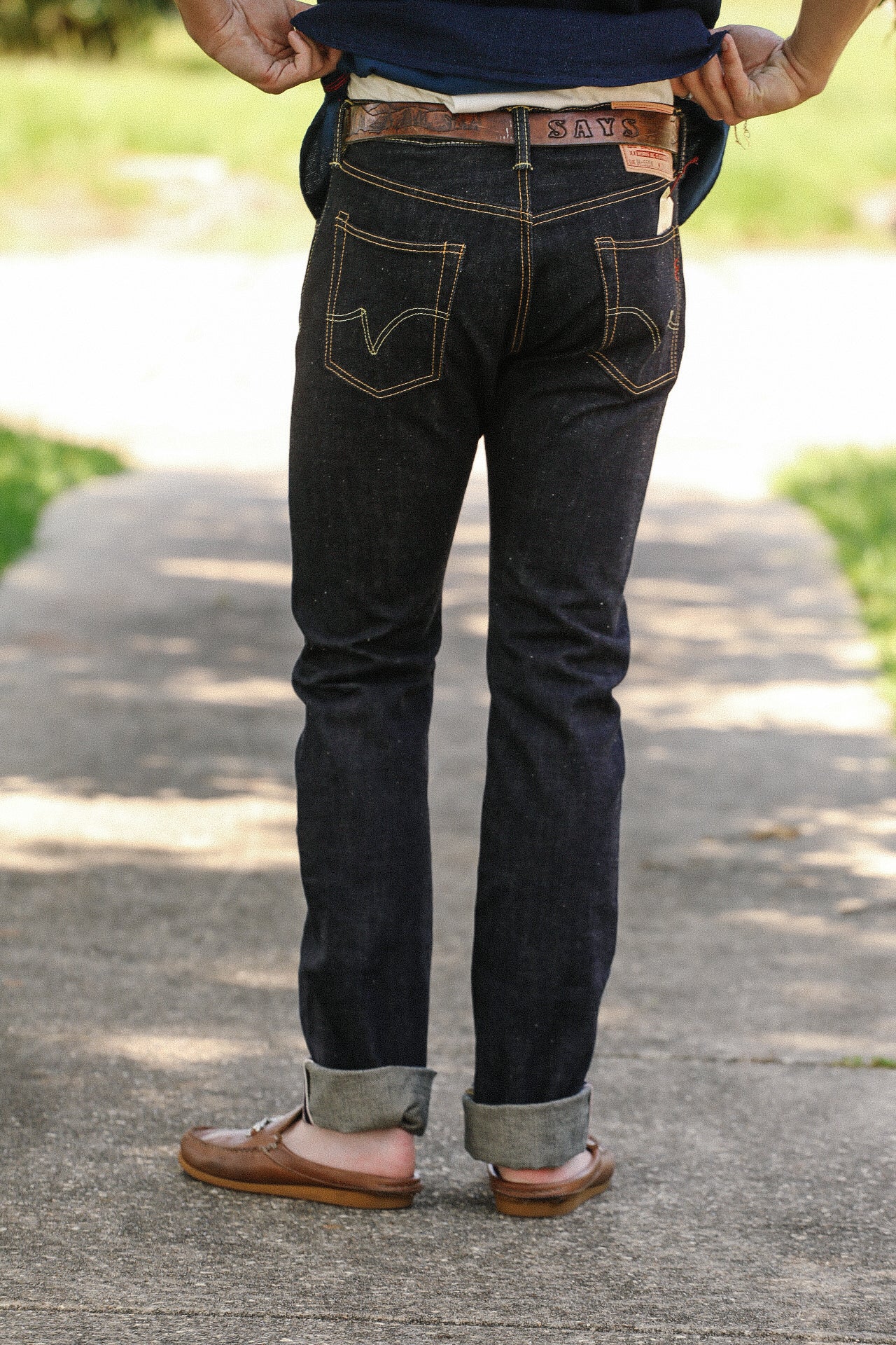 17oz Selvedge Denim Super Slim Cut Jeans - Natural Indigo IH-555N