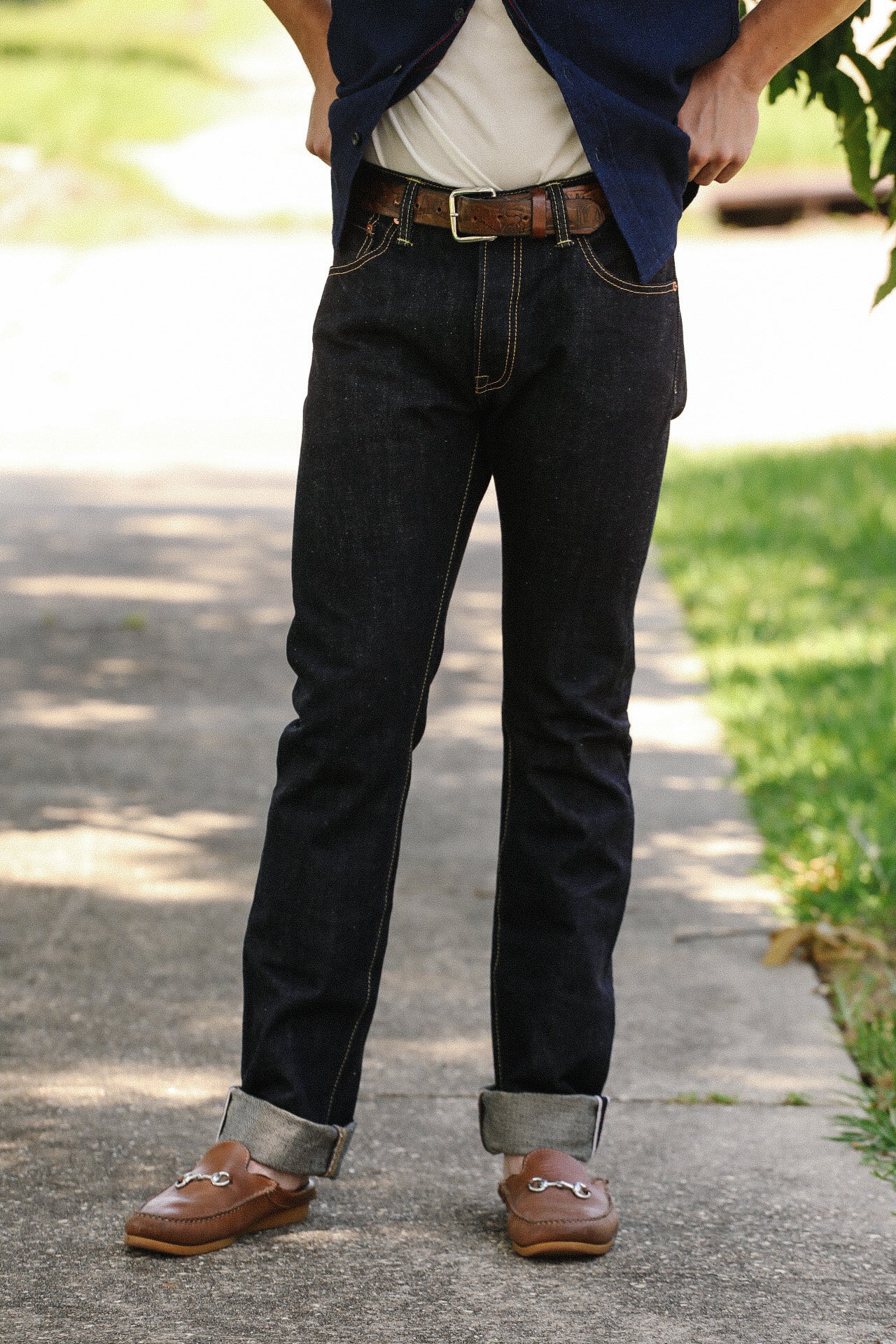 17oz Selvedge Denim Super Slim Cut Jeans - Natural Indigo IH-555N